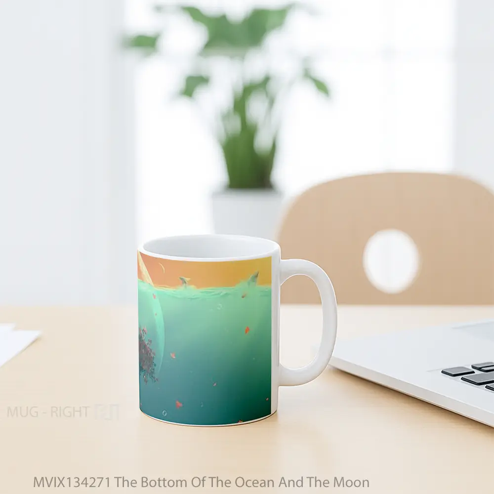 Mug The Bottom Of The Ocean And The Moon Gelas Pemandangan Alam - All-side / Desain