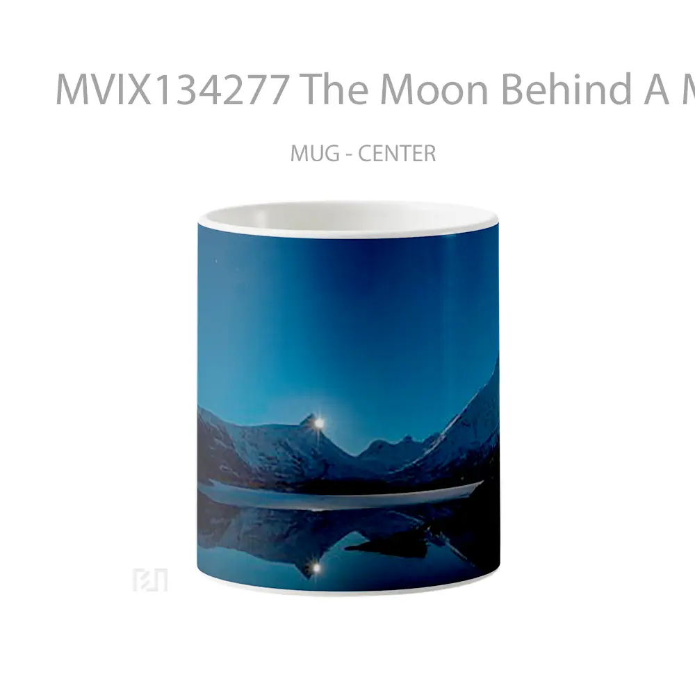 Mug The Moon Behind A Mountain Gelas Pemandangan Alam