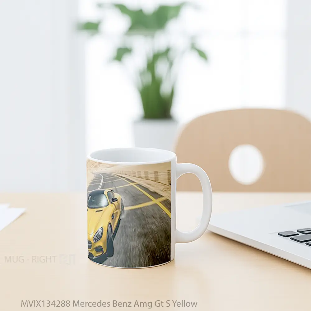 Mug Mercedes Benz Amg Gt S Yellow Cangkir Mobil - All-side / Desain