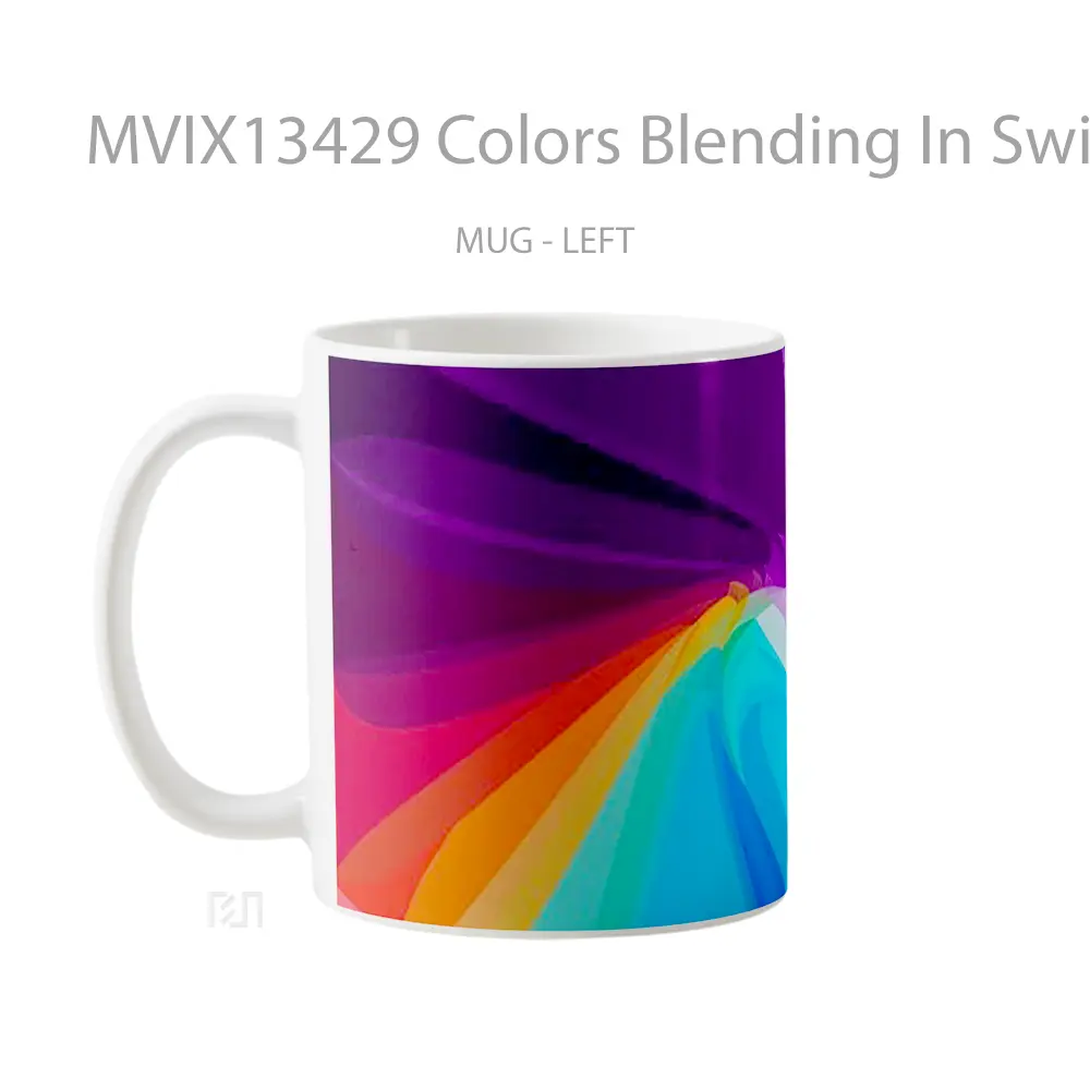 Mug Colors Blending In Swirl Gelas Keramik Unik - All-side / Desain