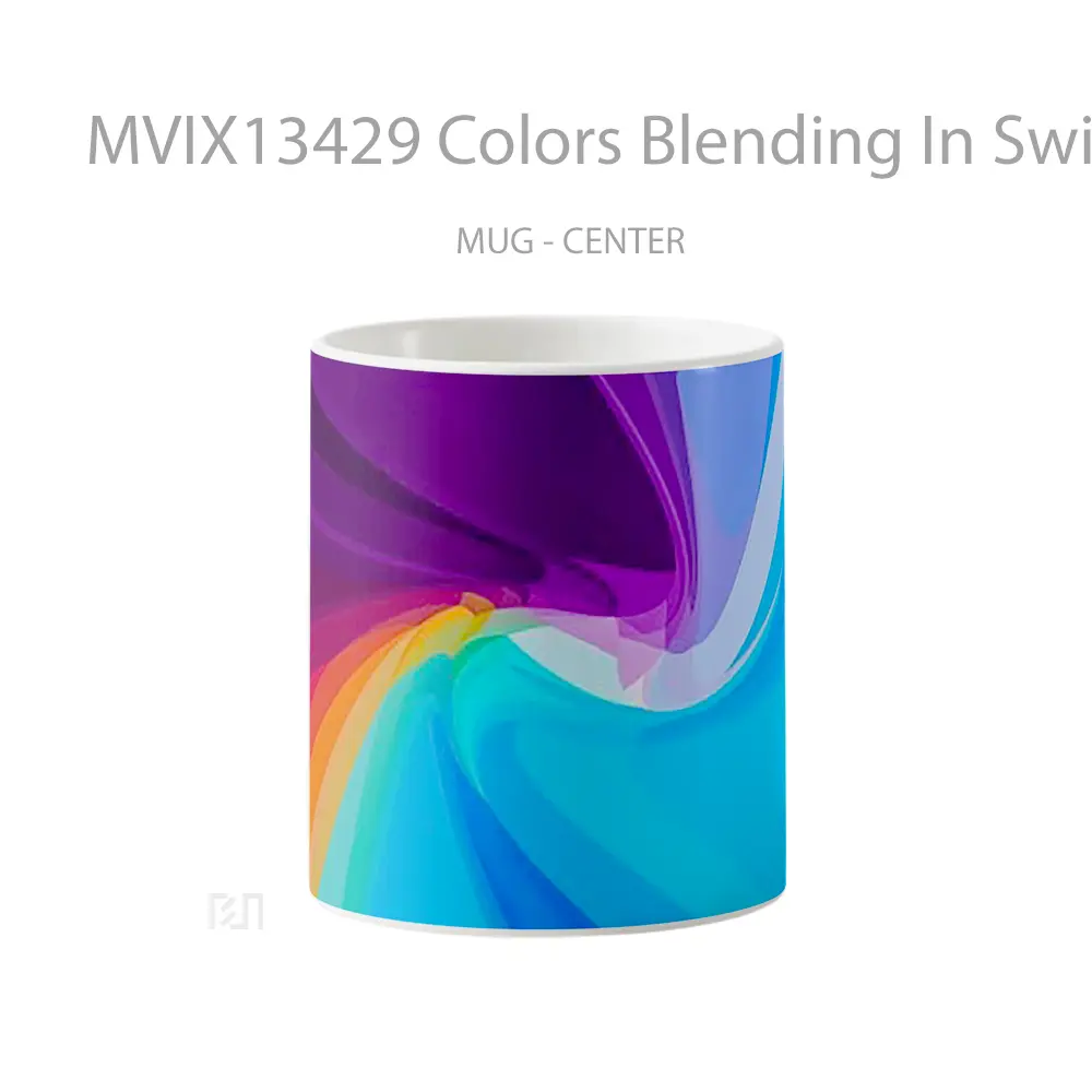 Mug Colors Blending In Swirl Gelas Keramik Unik