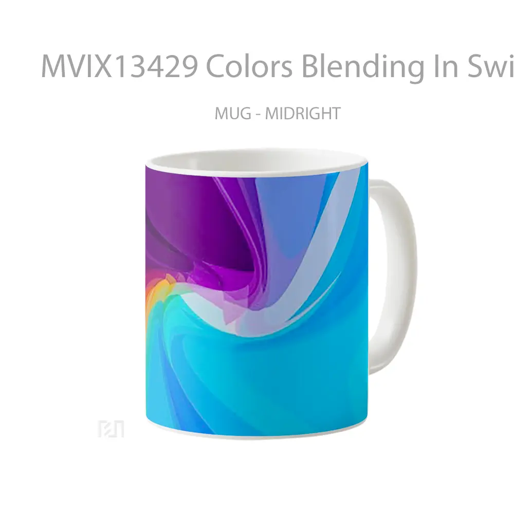 Mug Colors Blending In Swirl Gelas Keramik Unik - All-side / Desain