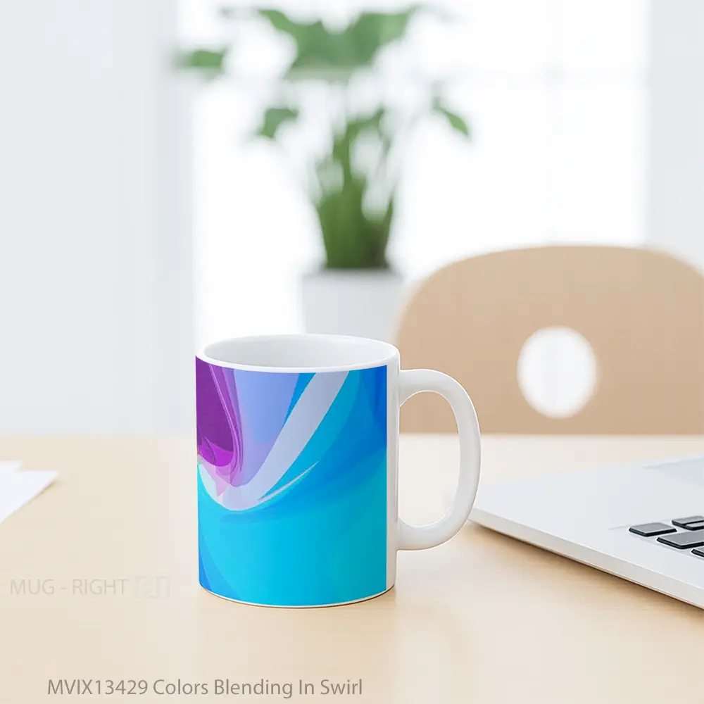 Mug Colors Blending In Swirl Gelas Keramik Unik - All-side / Desain