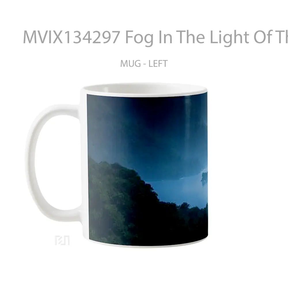 Mug Fog In The Light Of The Moon Gelas Pemandangan Alam - All-side / Desain