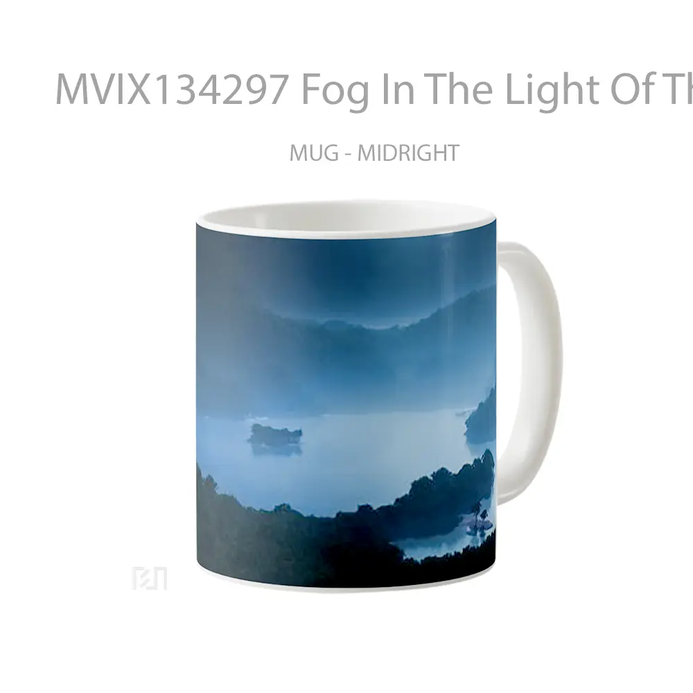 Mug Fog In The Light Of The Moon Gelas Pemandangan Alam - All-side / Desain