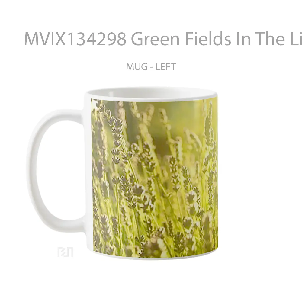 Mug Green Fields In The Light Of Day Gelas Pemandangan Alam - All-side / Desain
