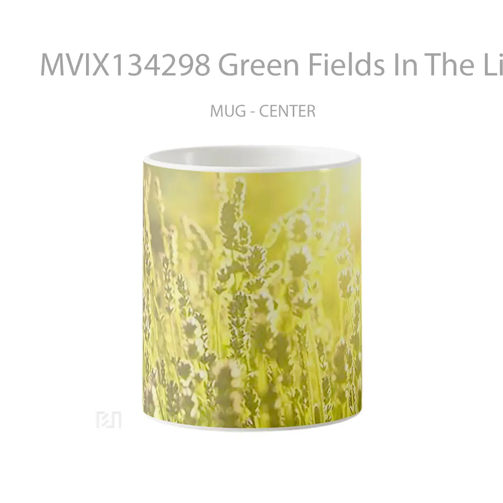 Mug Green Fields In The Light Of Day Gelas Pemandangan Alam