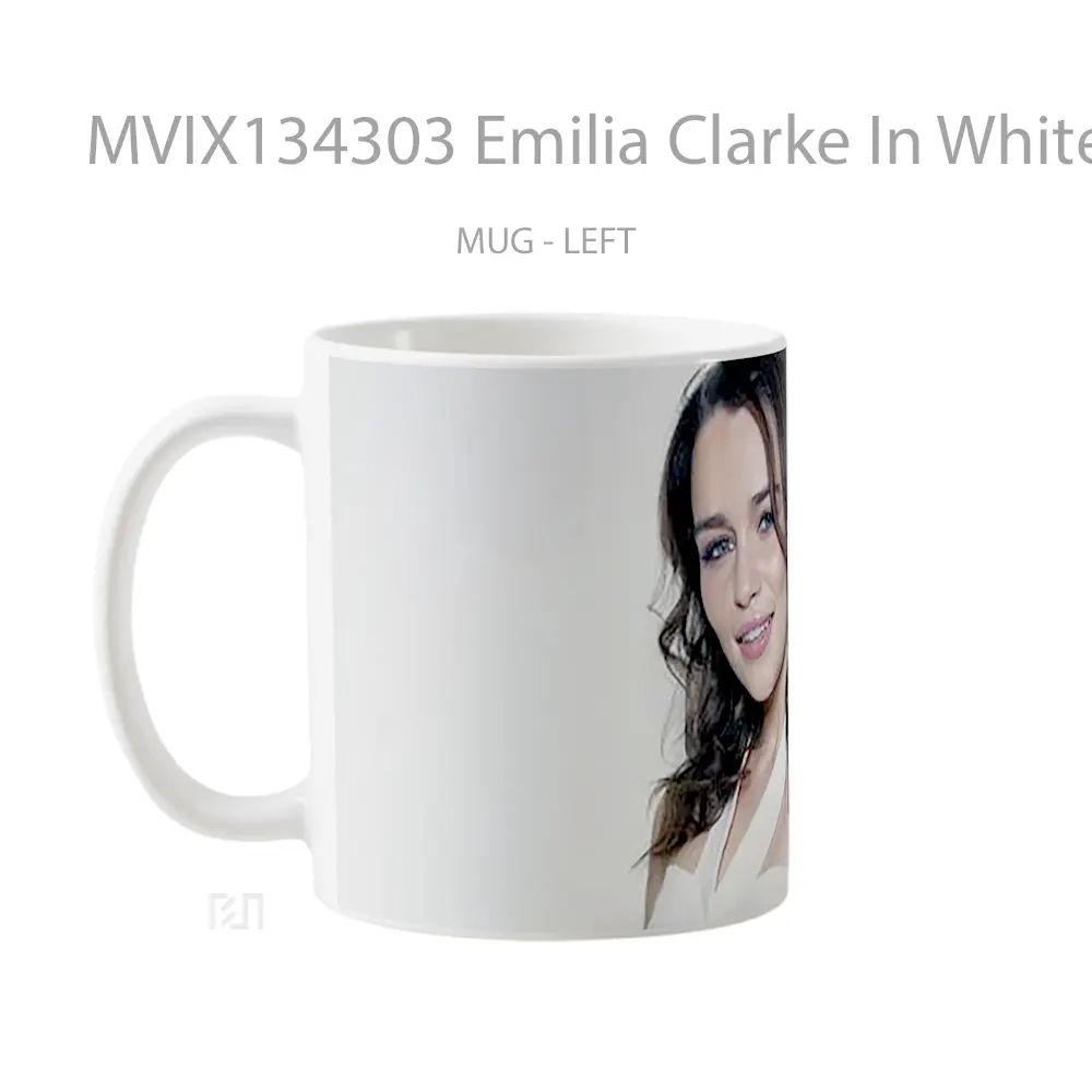 Mug Emilia Clarke In White Gelas Keramik Unik - All-side / Desain
