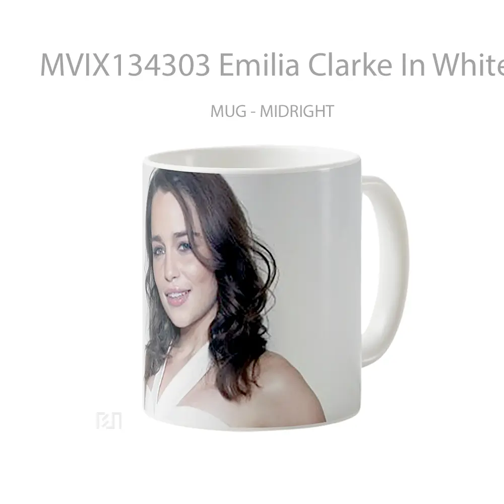 Mug Emilia Clarke In White Gelas Keramik Unik - All-side / Desain