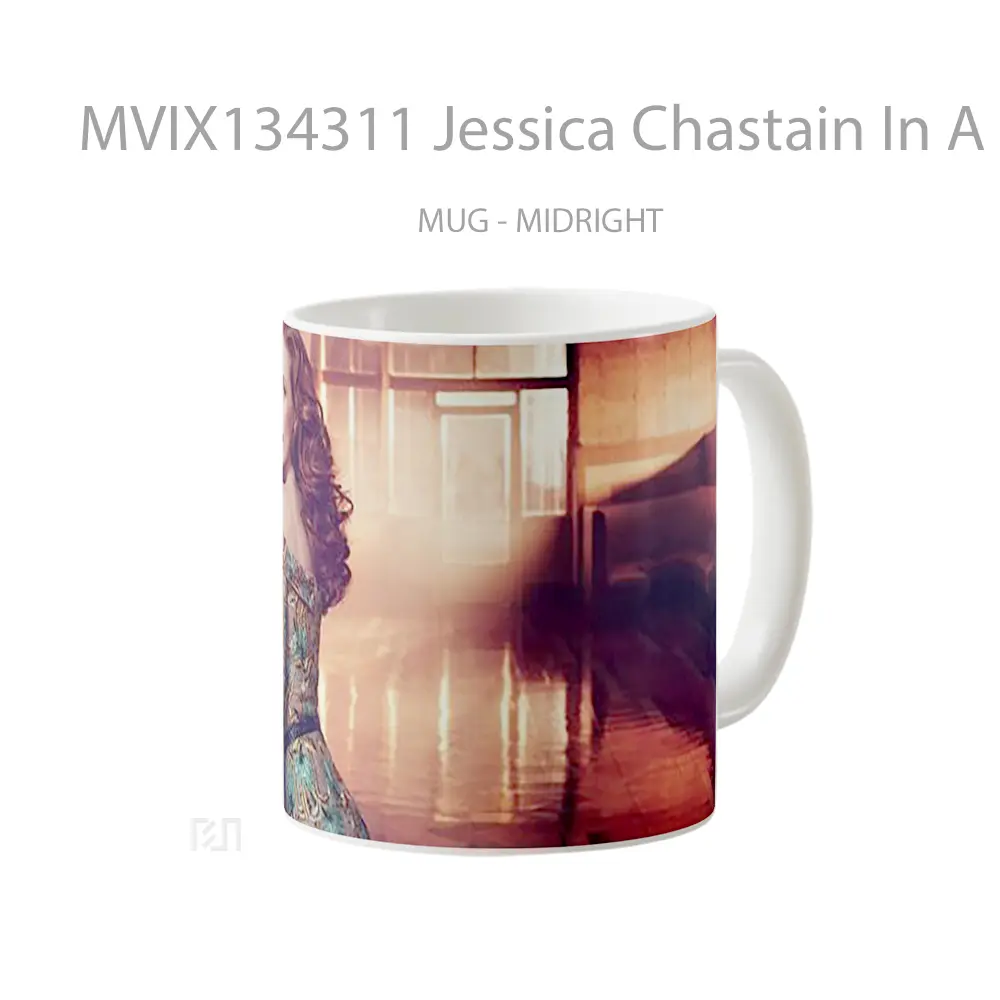 Mug Jessica Chastain In A Bar Gelas Keramik Unik - All-side / Desain