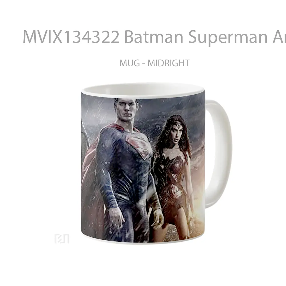 Mug Batman Superman And The Woman Wonder Gelas Superhero - All-side / Desain
