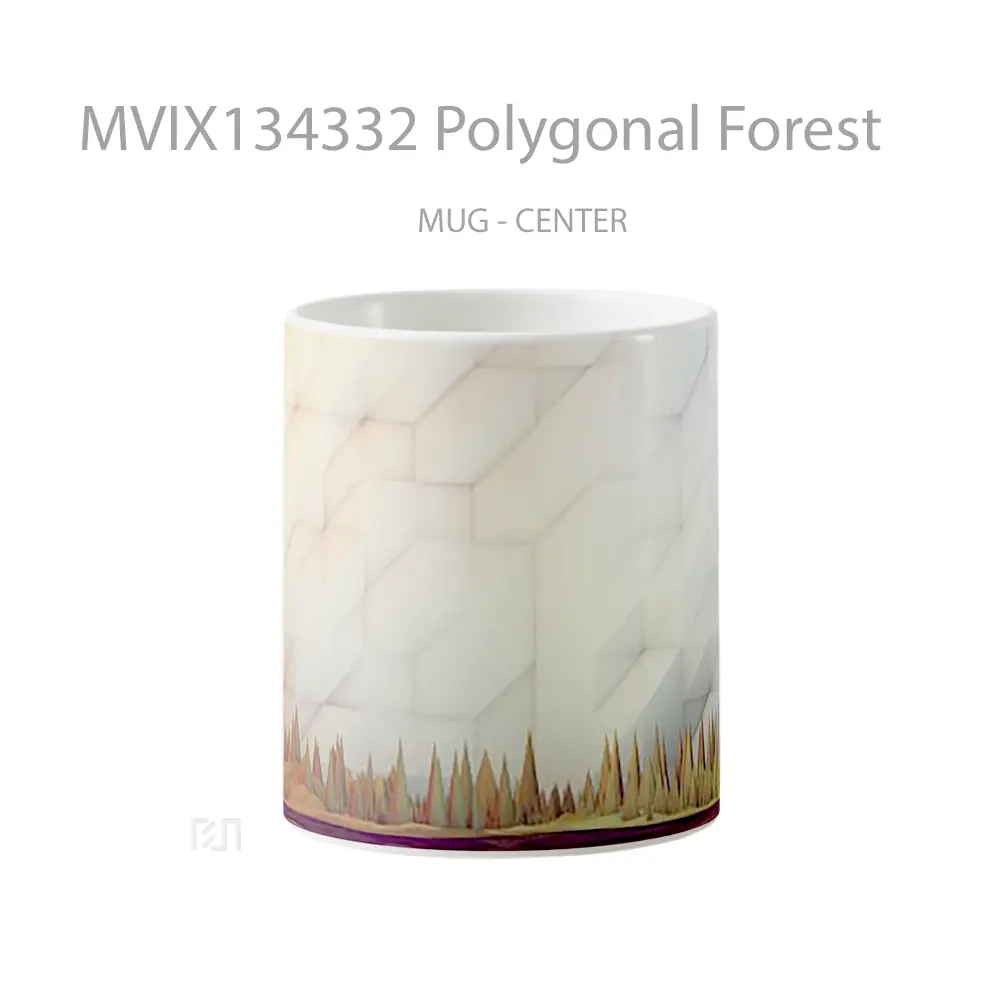 Mug Polygonal Forest Gelas Pemandangan Alam