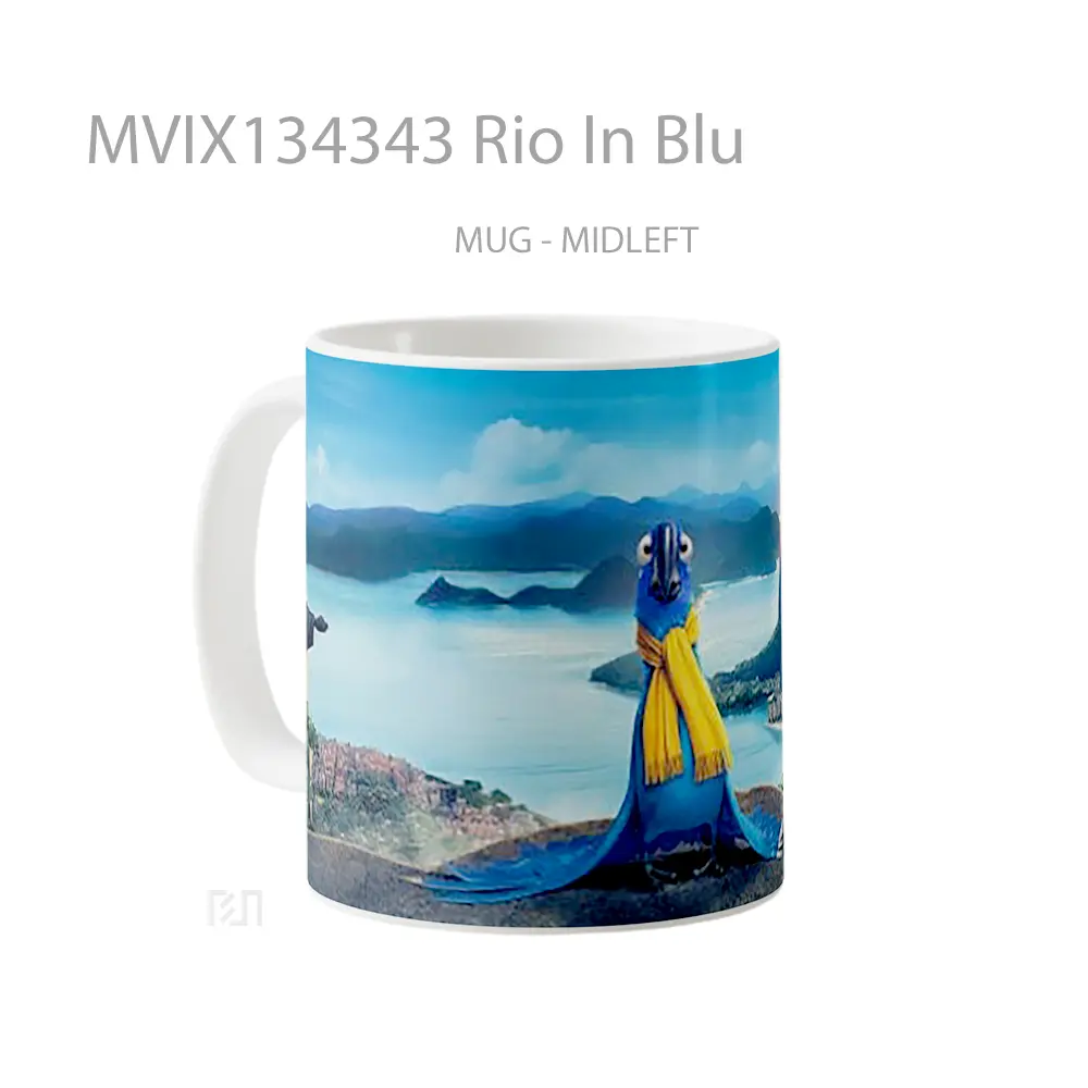 Mug Rio In Blu Gelas Keramik Unik - All-side / Desain