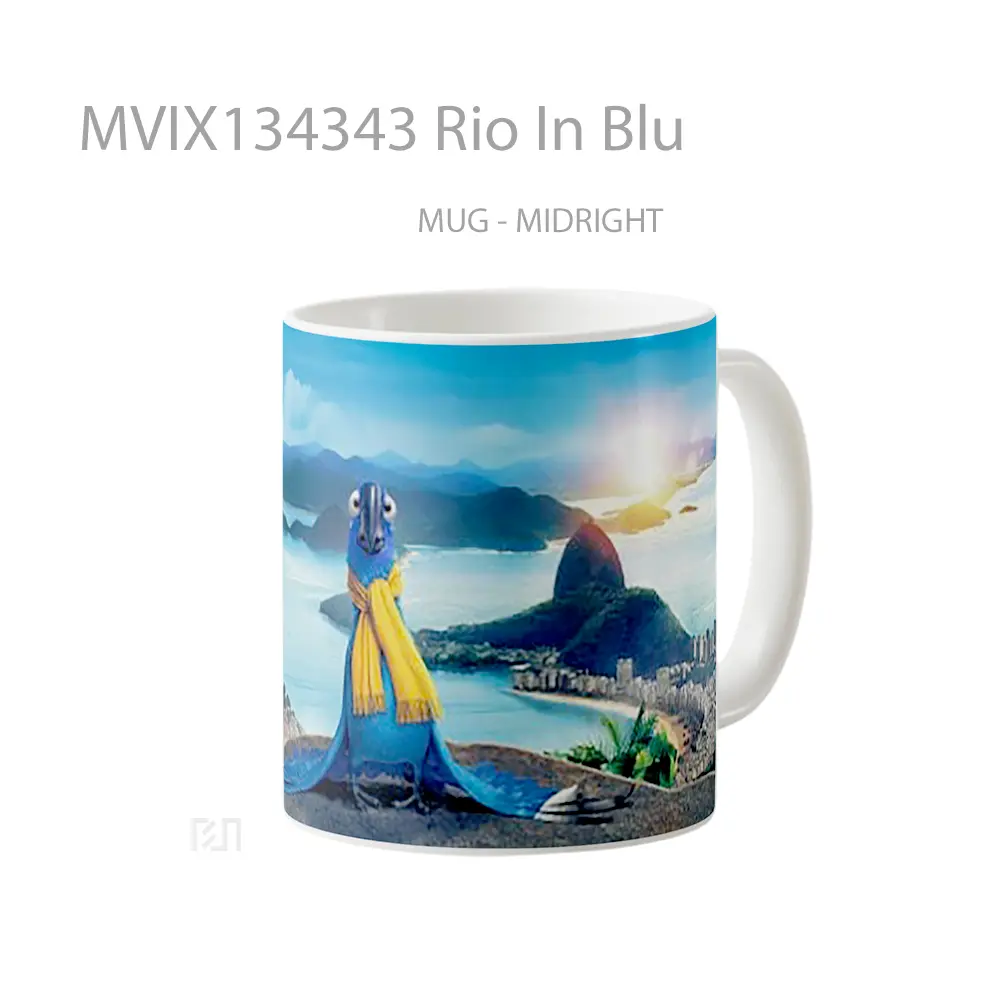 Mug Rio In Blu Gelas Keramik Unik - All-side / Desain