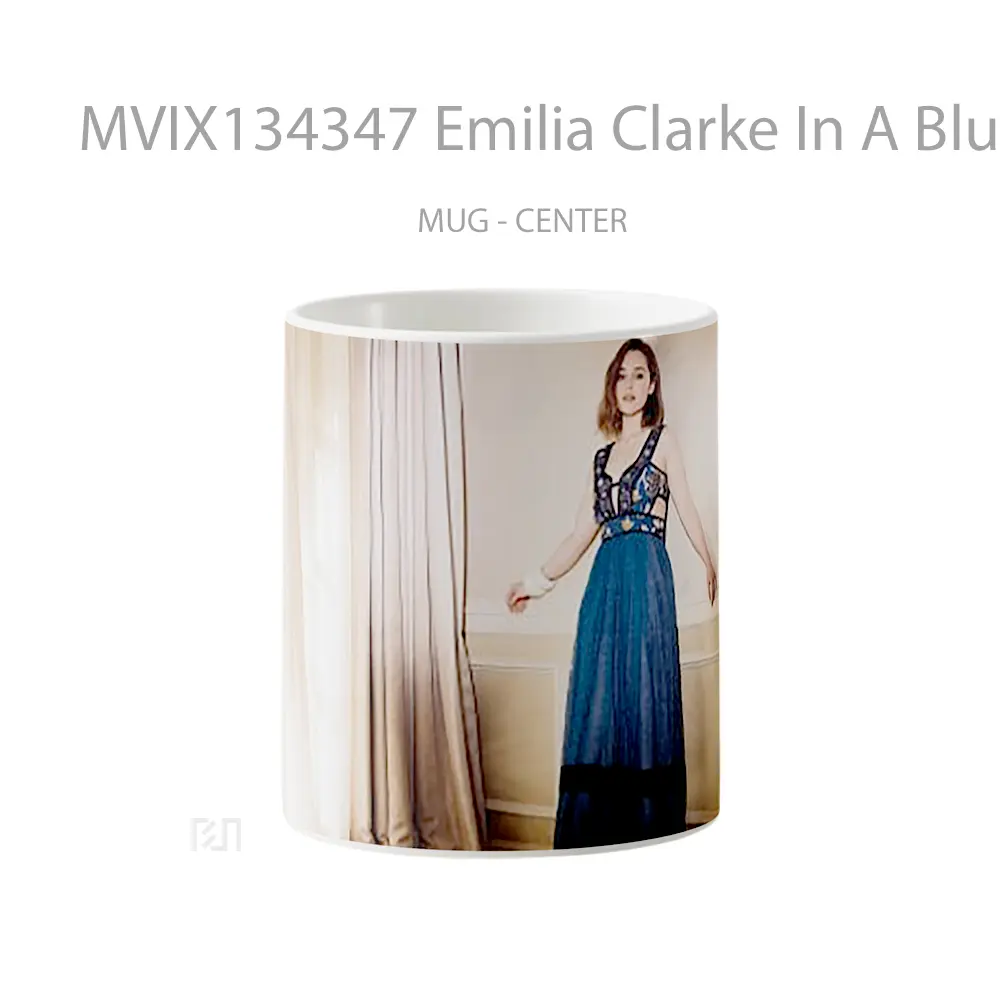 Mug Emilia Clarke In A Blue Dress Gelas Keramik Unik