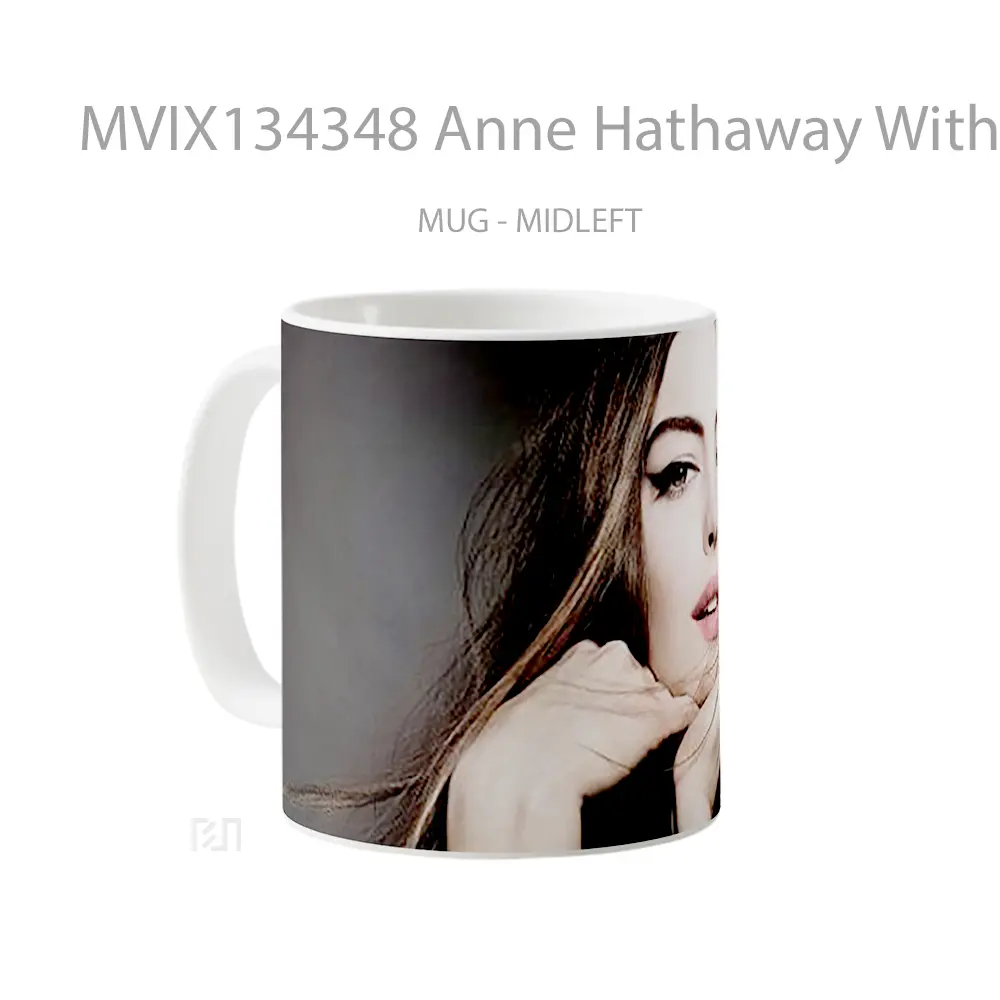 Mug Anne Hathaway With Long Hair Gelas Selebriti - All-side / Desain