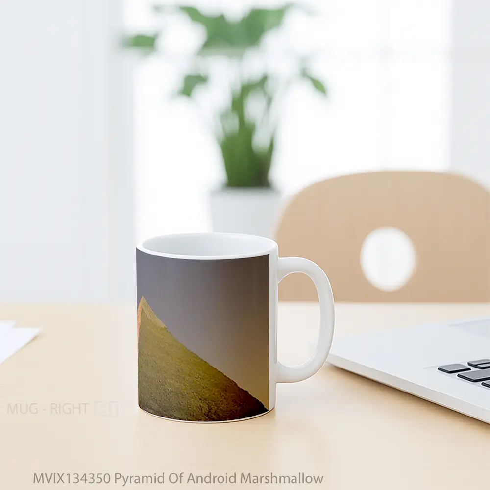 Mug Pyramid Of Android Marshmallow Gelas Keramik Unik - All-side / Desain