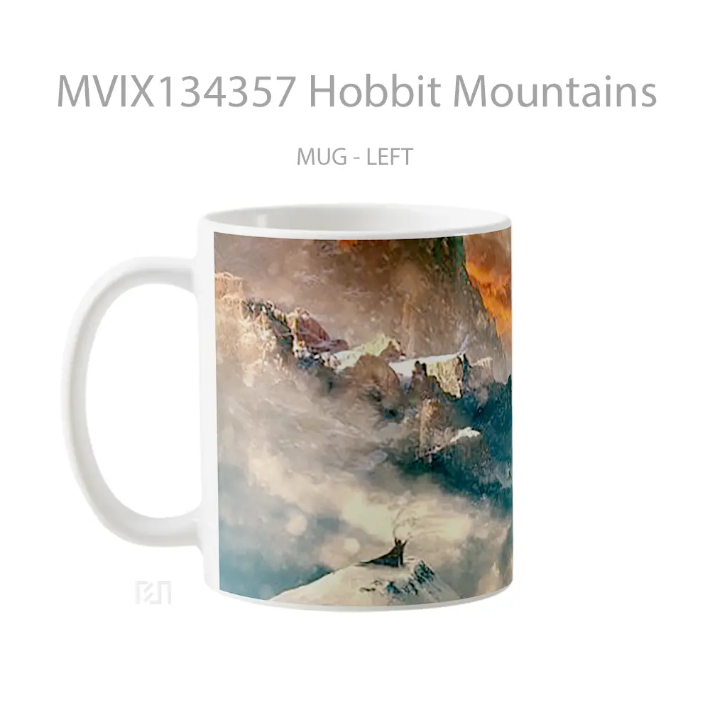 Mug Hobbit Mountains Gelas Pemandangan Alam - All-side / Desain