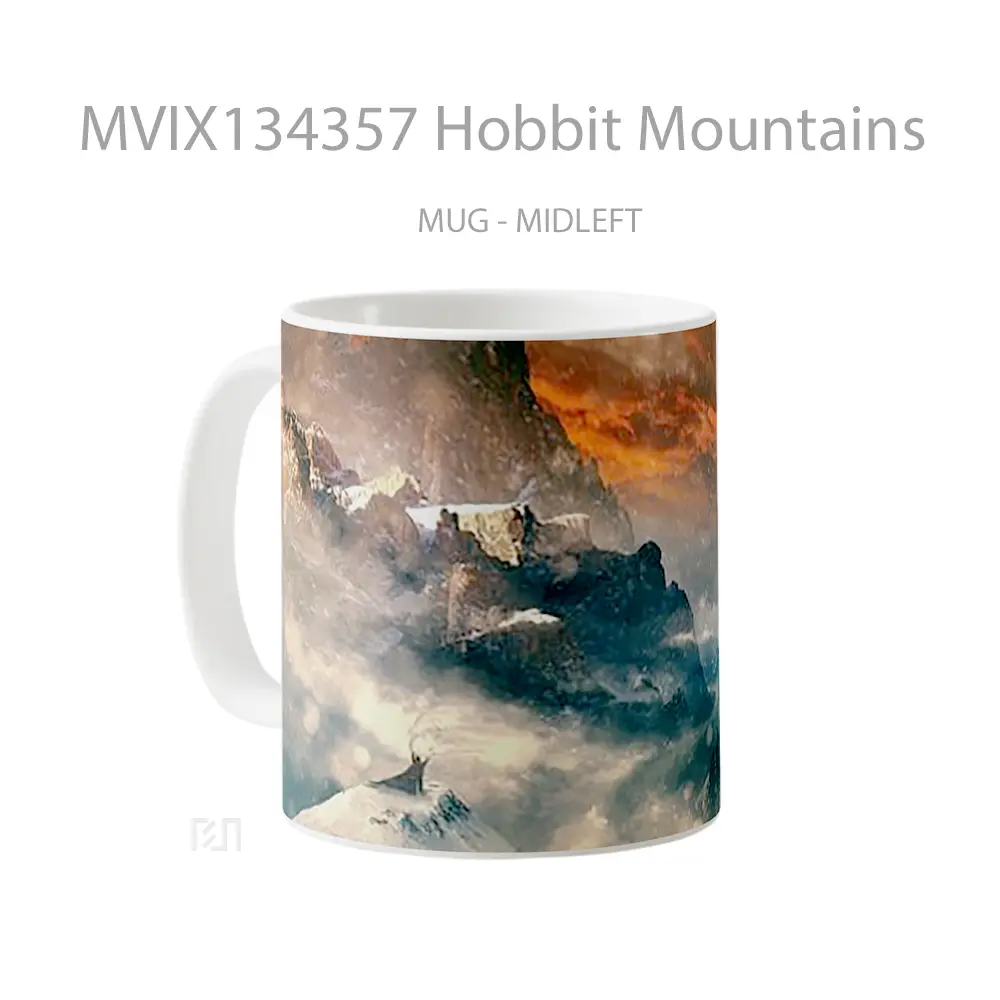 Mug Hobbit Mountains Gelas Pemandangan Alam - All-side / Desain