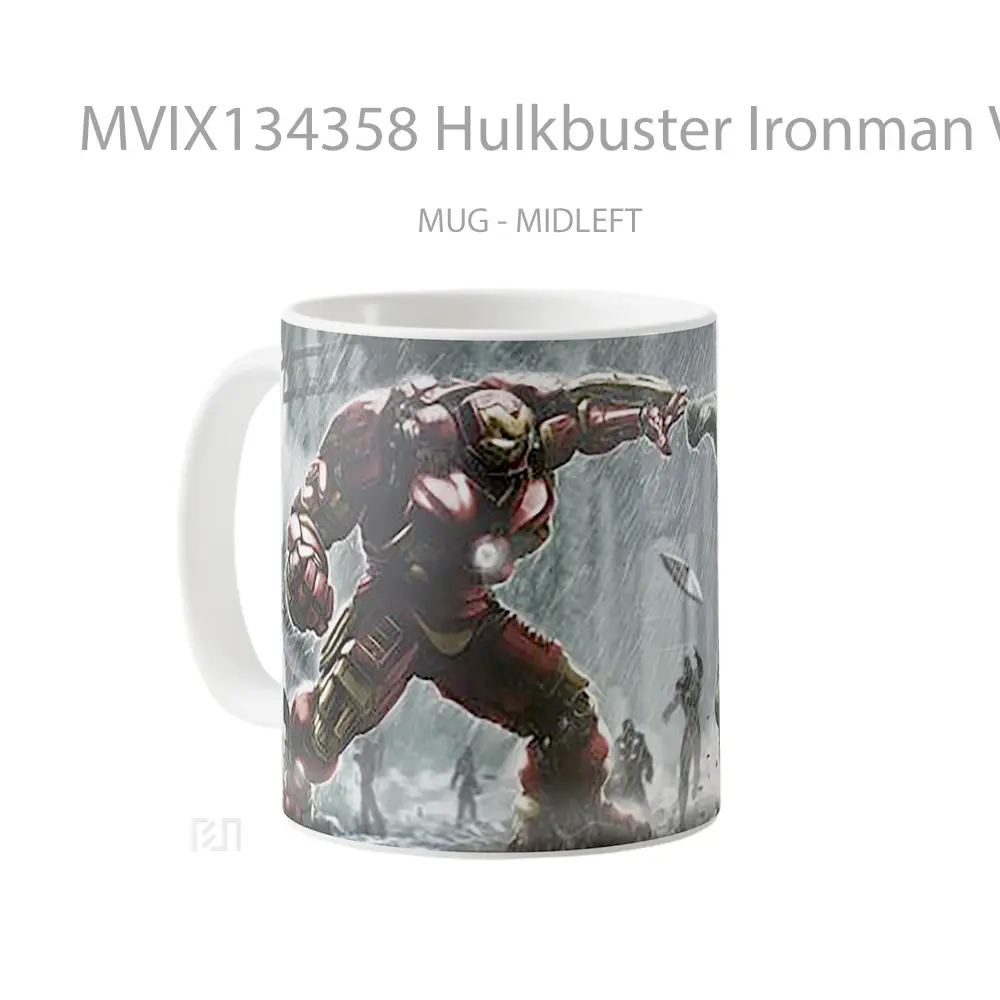 Mug Hulkbuster Ironman Vs Hulk Gelas Superhero - All-side / Desain