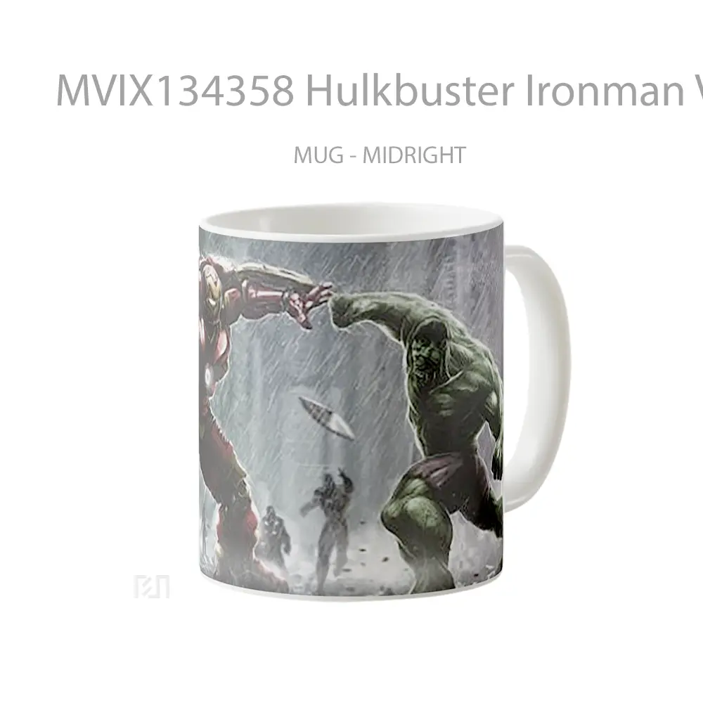 Mug Hulkbuster Ironman Vs Hulk Gelas Superhero - All-side / Desain