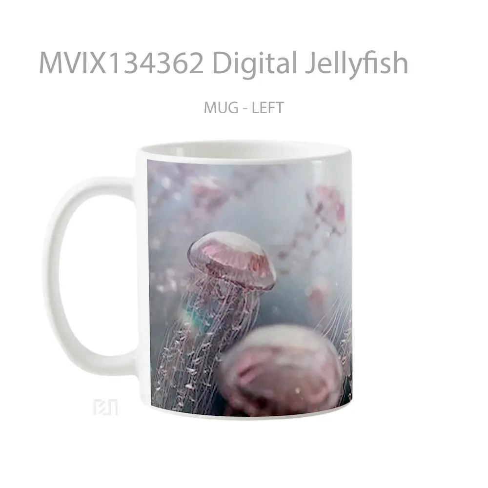 Mug Digital Jellyfish Gelas Keramik Unik - All-side / Desain