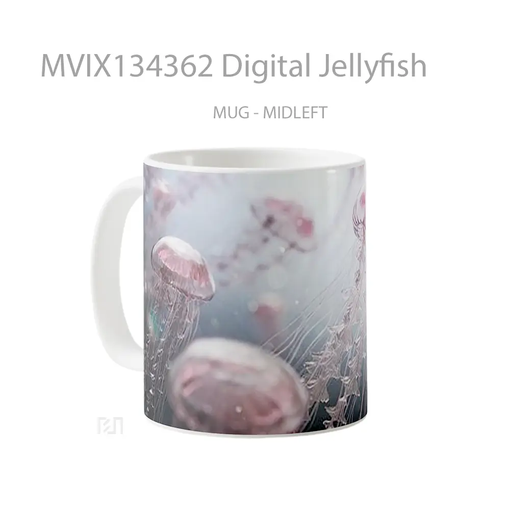 Mug Digital Jellyfish Gelas Keramik Unik - All-side / Desain