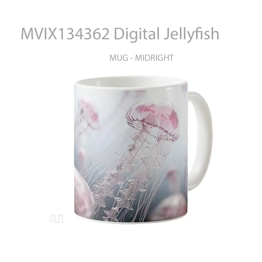 Mug Digital Jellyfish Gelas Keramik Unik - All-side / Desain