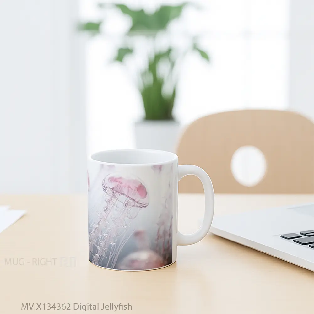 Mug Digital Jellyfish Gelas Keramik Unik - All-side / Desain