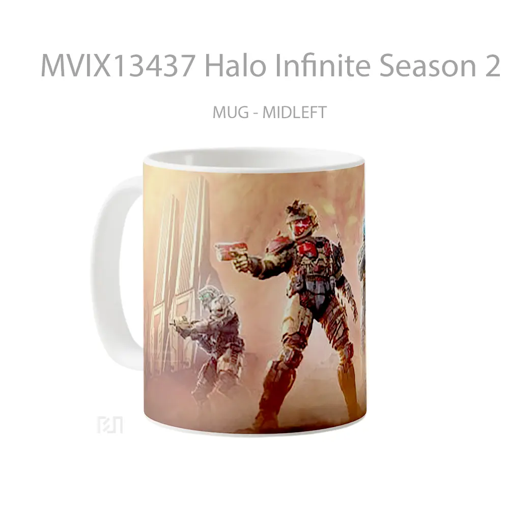 Mug Halo Infinite Season 2 Lone Wolves Cangkir Gamer - All-side / Desain