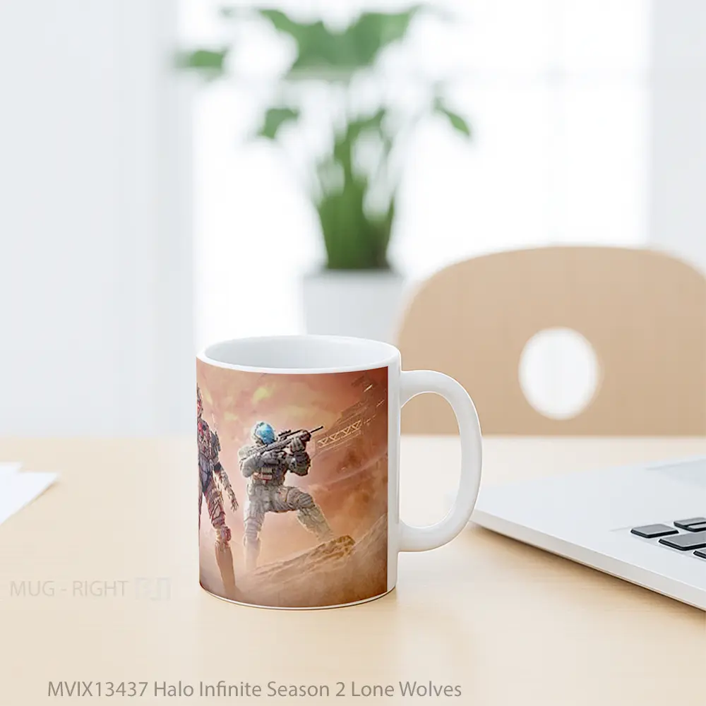Mug Halo Infinite Season 2 Lone Wolves Cangkir Gamer - All-side / Desain