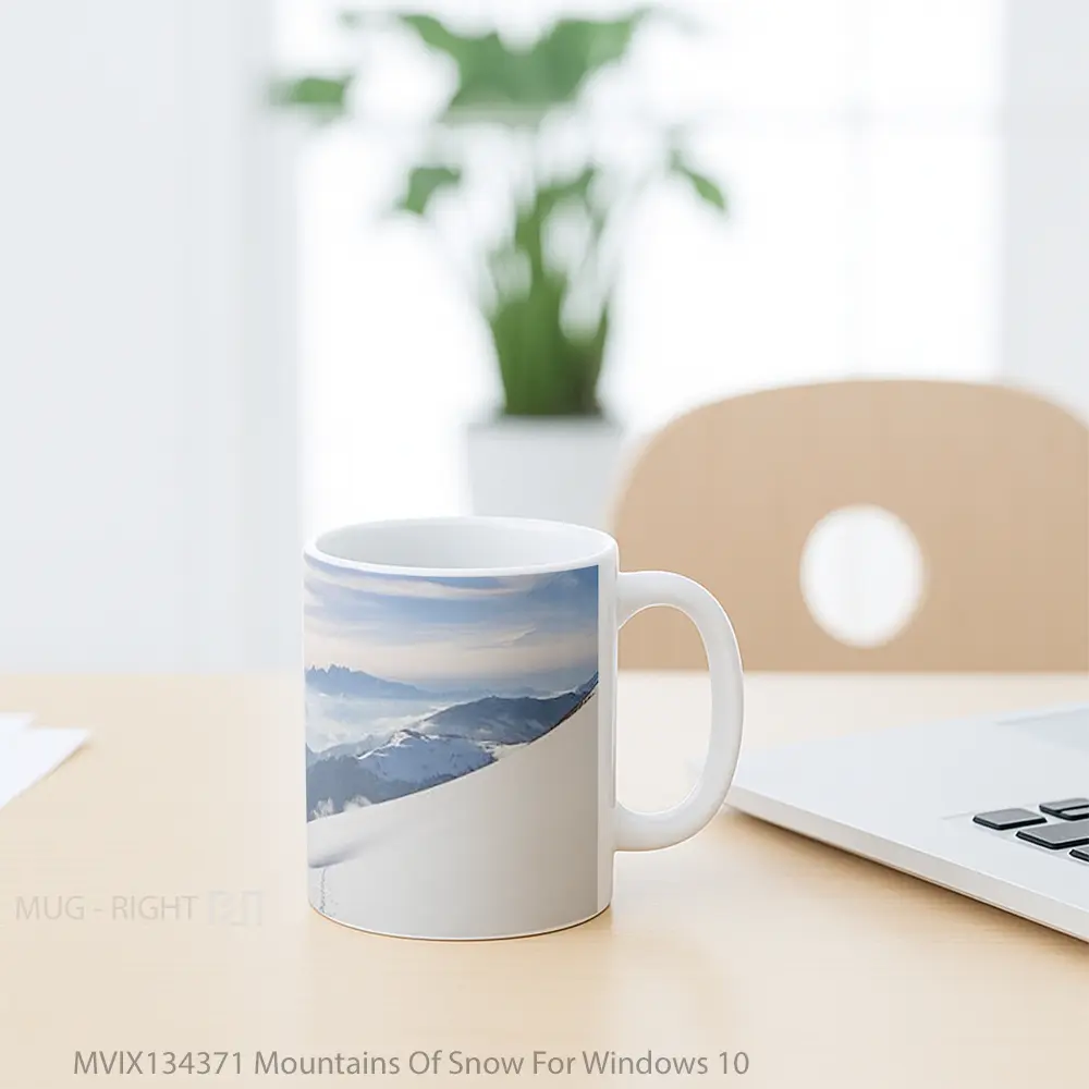 Mug Mountains Of Snow For Windows 10 Gelas Pemandangan Alam - All-side / Desain