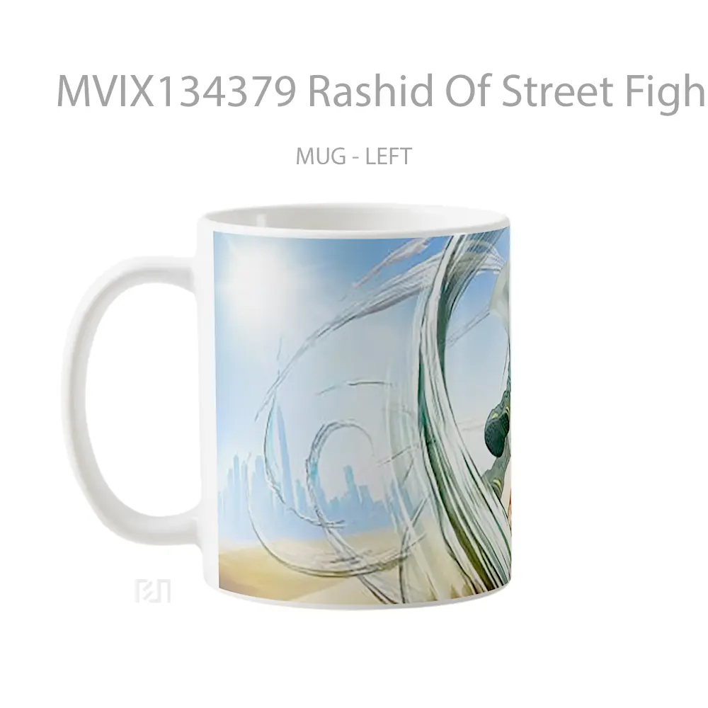 Mug Rashid Of Street Fighter V Cangkir Gamer - All-side / Desain