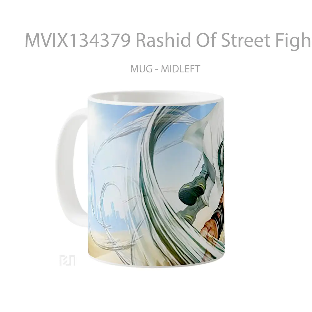 Mug Rashid Of Street Fighter V Cangkir Gamer - All-side / Desain