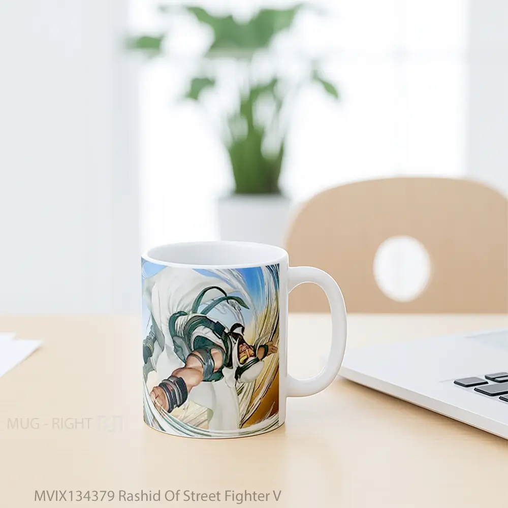Mug Rashid Of Street Fighter V Cangkir Gamer - All-side / Desain