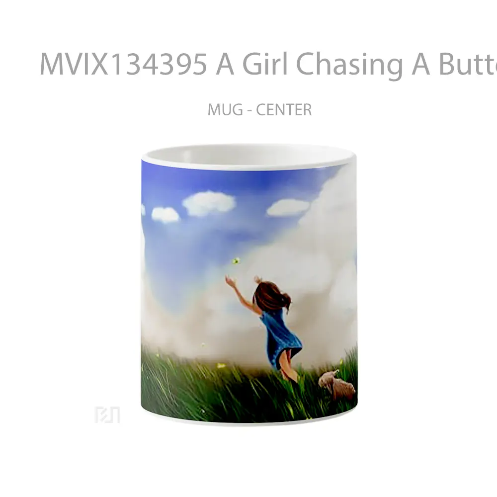 Mug A Girl Chasing A Butterfly Gelas Hewan Lucu