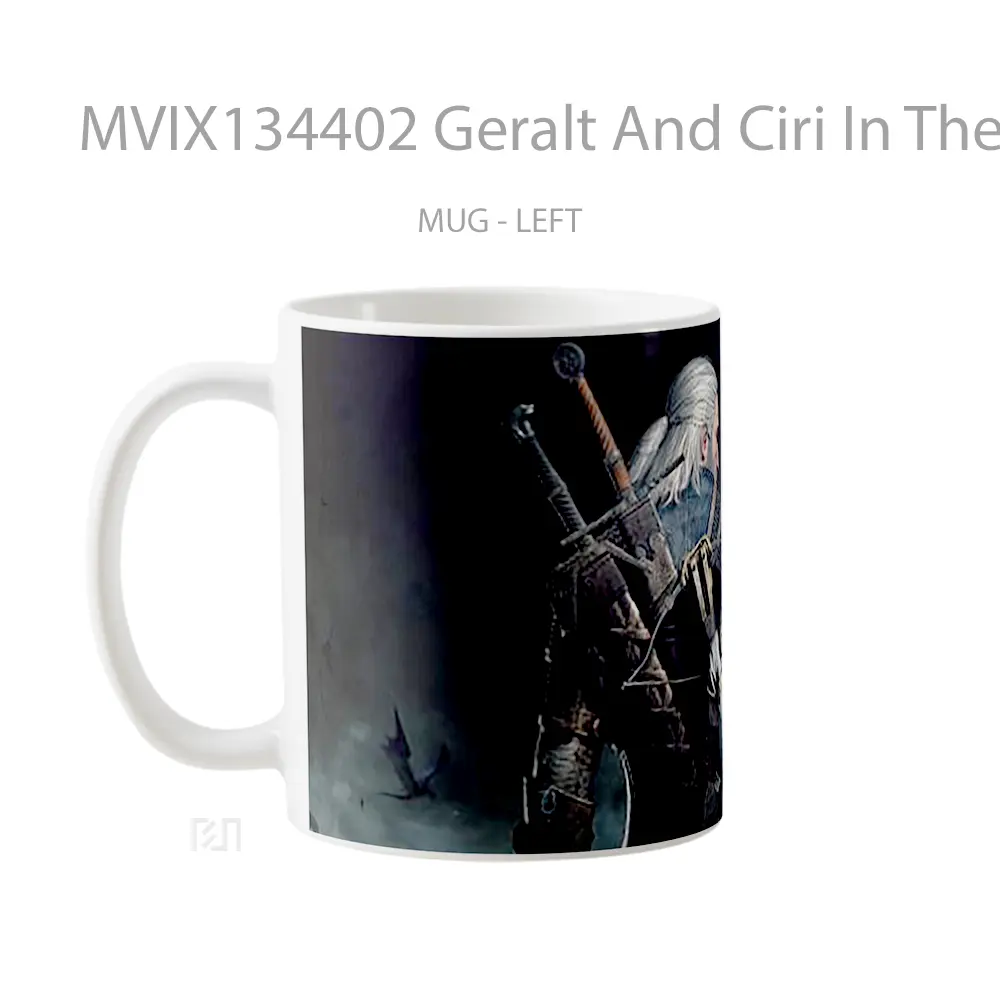 Mug Geralt And Ciri In The Witcher 3 Wild Hunt Gelas Keramik Unik - All-side / Desain