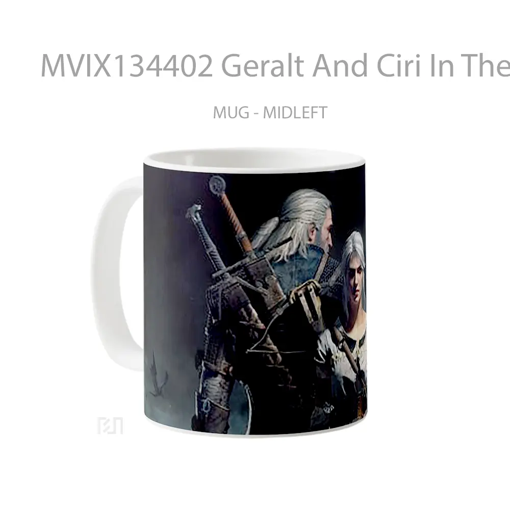 Mug Geralt And Ciri In The Witcher 3 Wild Hunt Gelas Keramik Unik - All-side / Desain