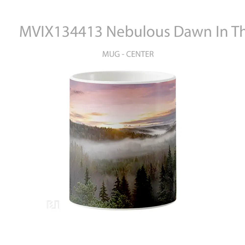 Mug Nebulous Dawn In The National Park Gelas Keramik Unik