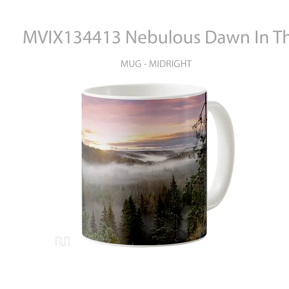 Mug Nebulous Dawn In The National Park Gelas Keramik Unik - All-side / Desain