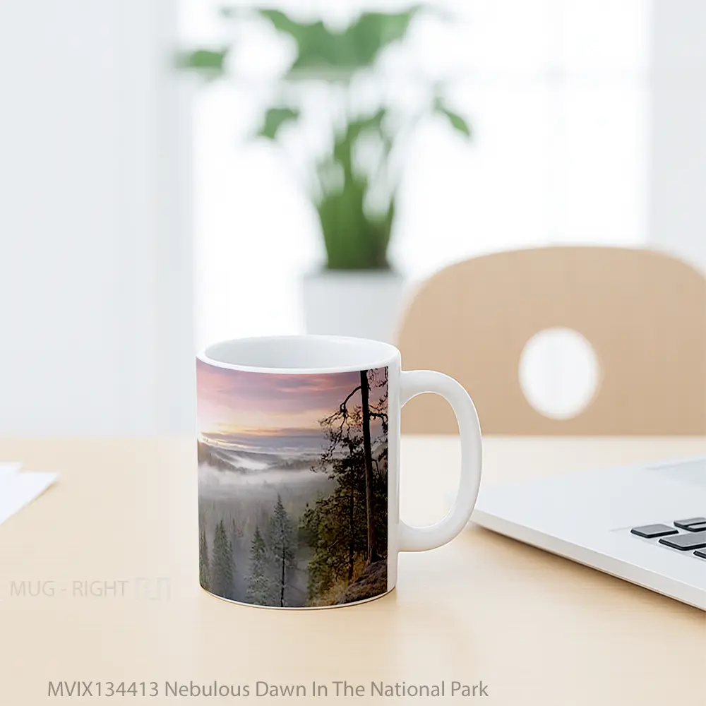 Mug Nebulous Dawn In The National Park Gelas Keramik Unik - All-side / Desain