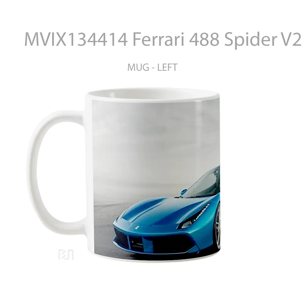 Mug Ferrari 488 Spider V2 Cangkir Mobil - All-side / Desain
