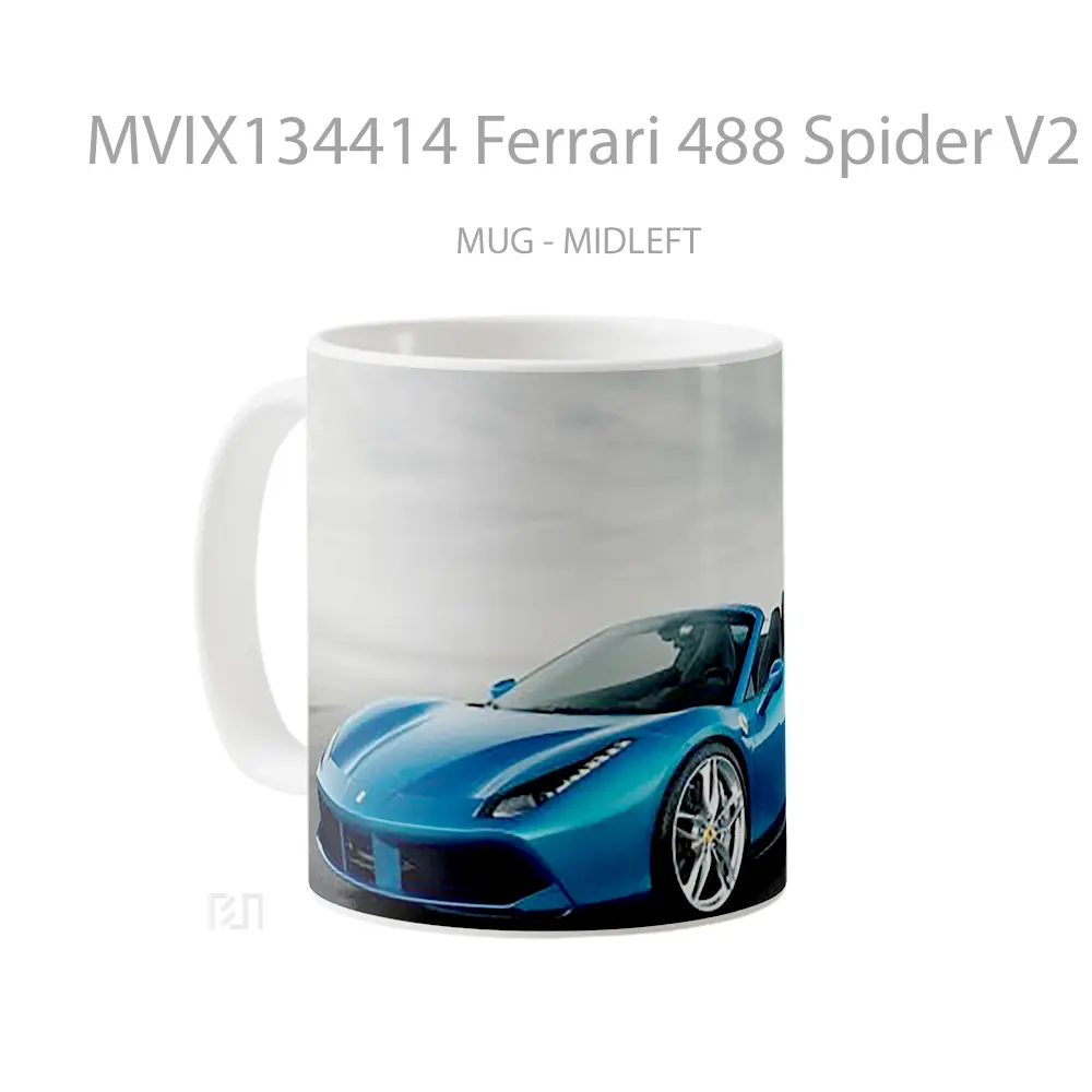 Mug Ferrari 488 Spider V2 Cangkir Mobil - All-side / Desain