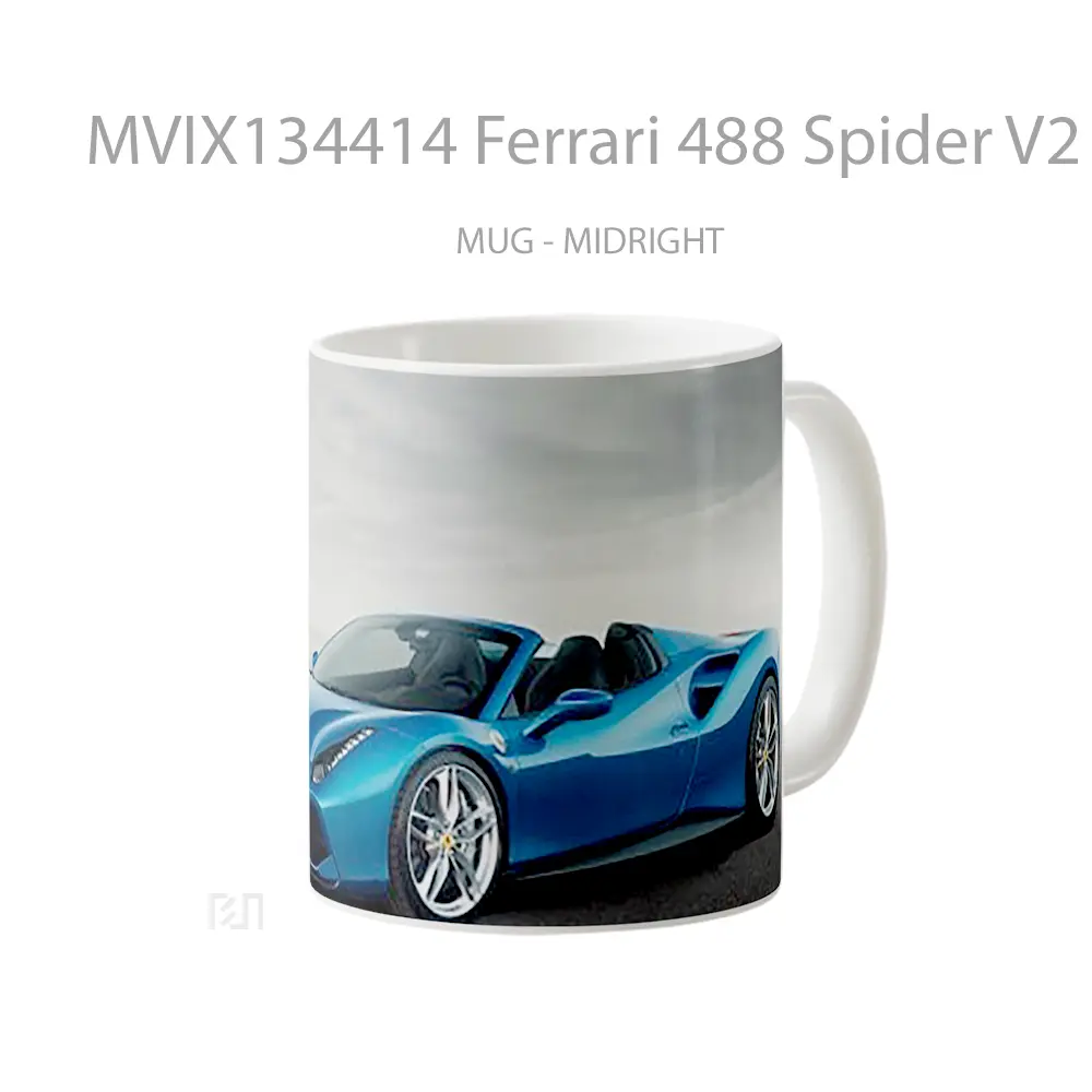 Mug Ferrari 488 Spider V2 Cangkir Mobil - All-side / Desain