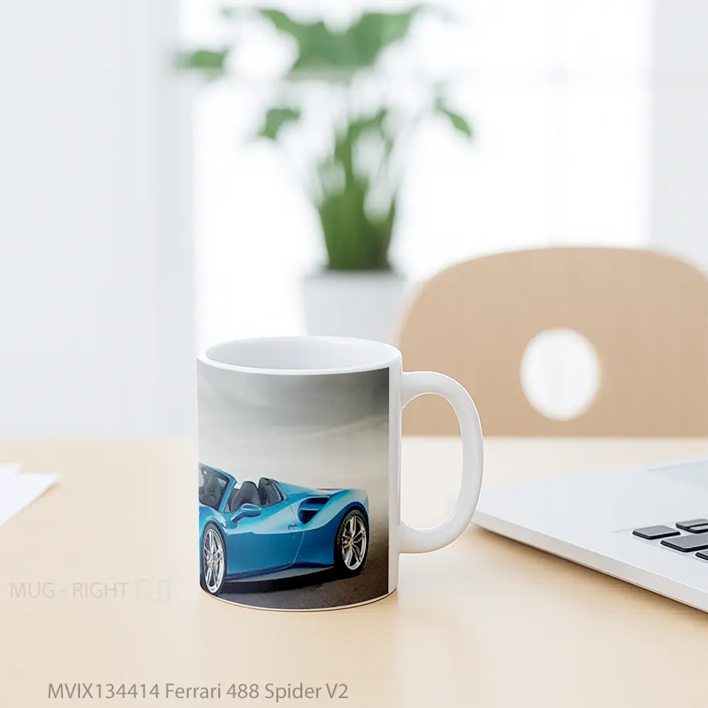 Mug Ferrari 488 Spider V2 Cangkir Mobil - All-side / Desain