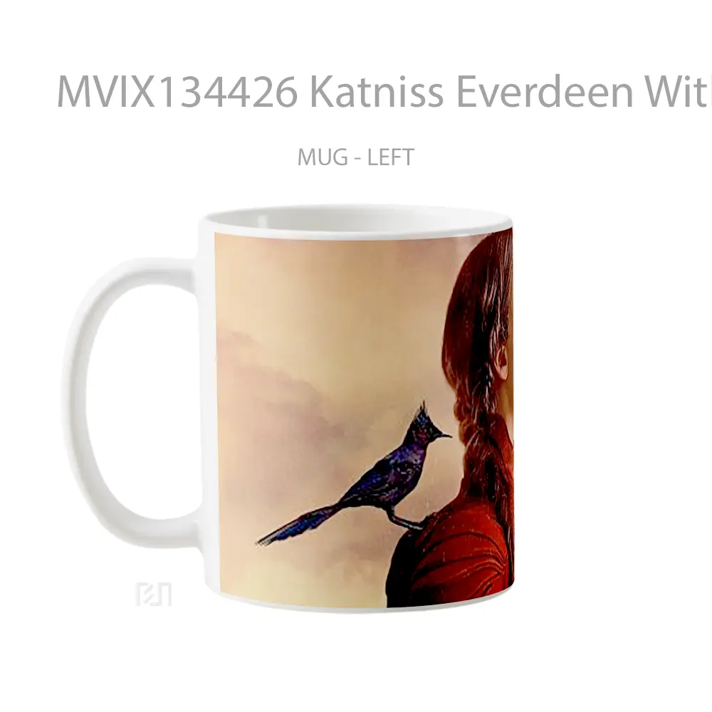 Mug Katniss Everdeen With A Mockingjay Gelas Keramik Unik - All-side / Desain