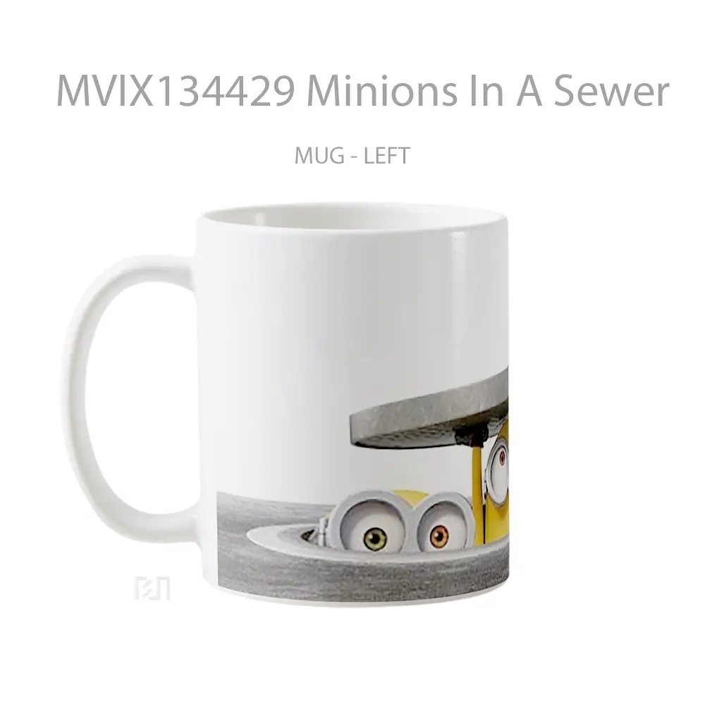 Mug Minions In A Sewer Gelas Kartun - All-side / Desain