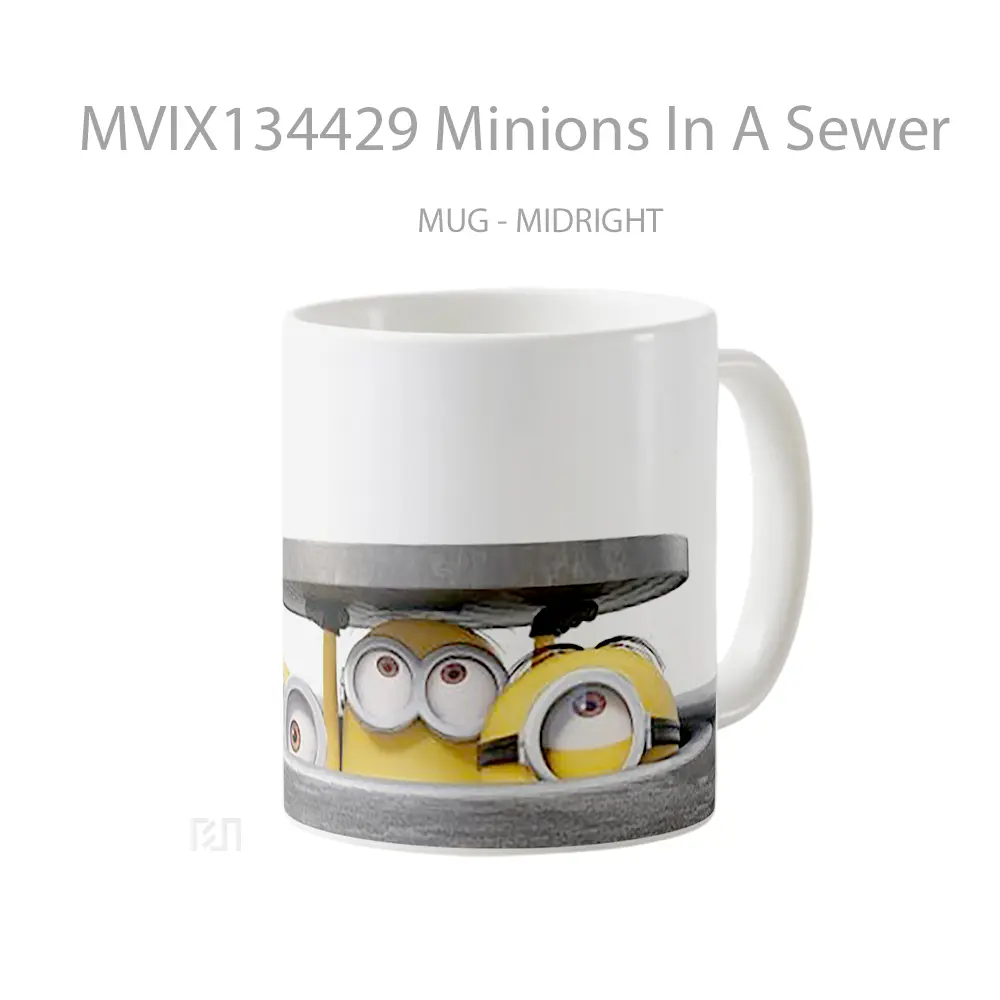 Mug Minions In A Sewer Gelas Kartun - All-side / Desain