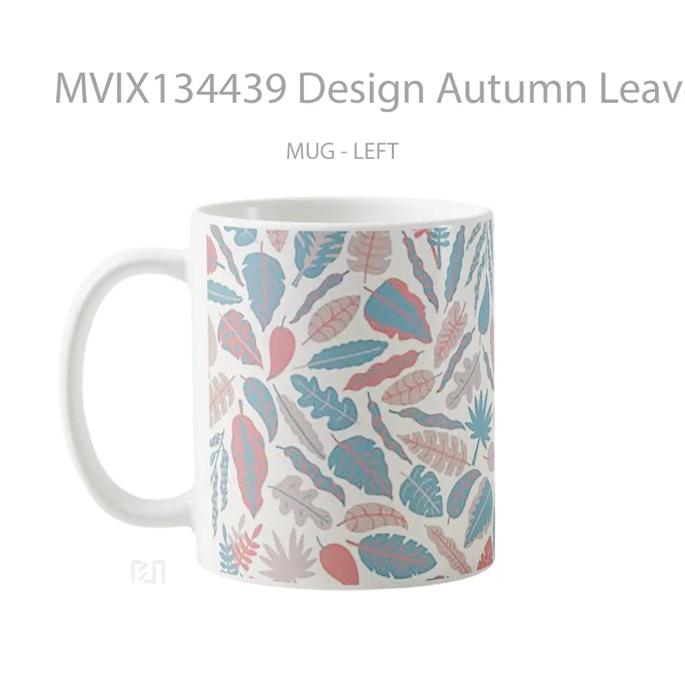 Mug Design Autumn Leaves Gelas Seni Modern - All-side / Desain