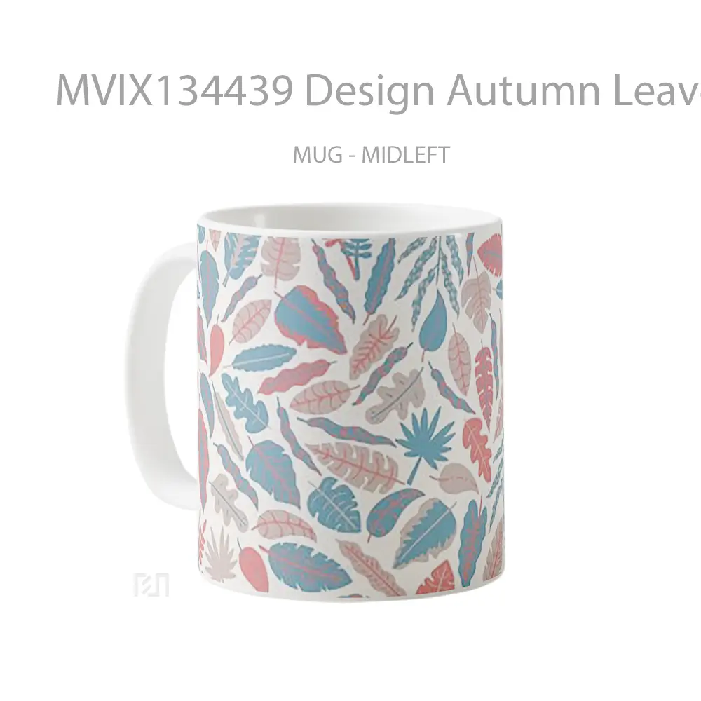 Mug Design Autumn Leaves Gelas Seni Modern - All-side / Desain